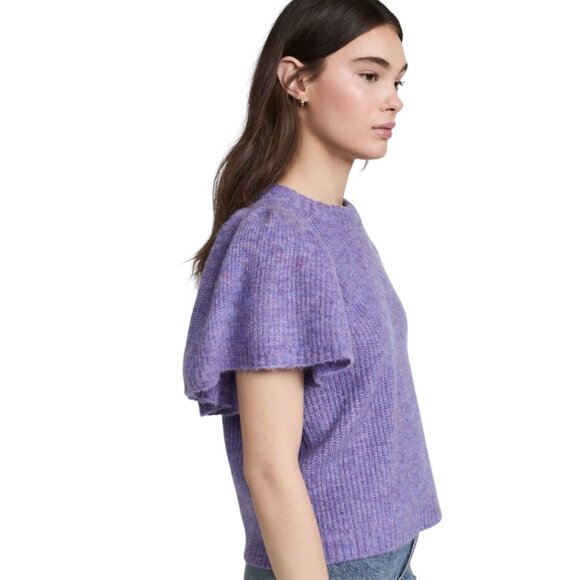 Munthe Cabs Wool Knit Pullover Lavender Purple Puff Sleeve Sweater 36 (US S) - Picture 3 of 9